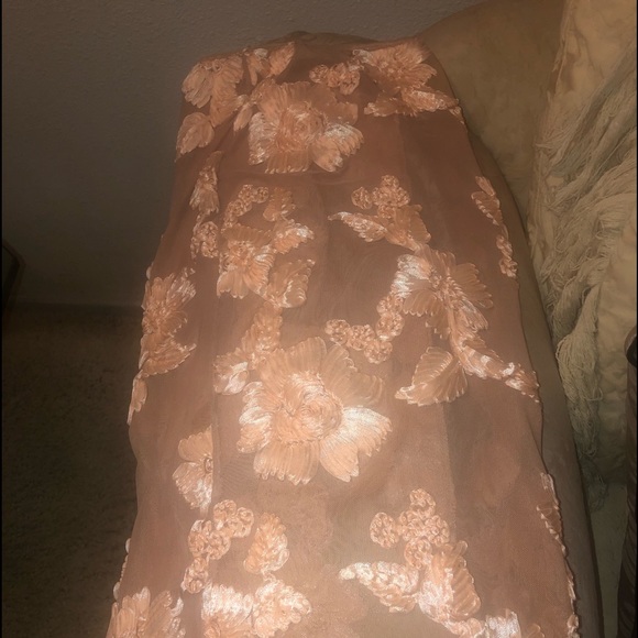 Gorgeous Nude with peach Flowers Body suit Skirt S vintage from 2000 - Picture 4 of 6